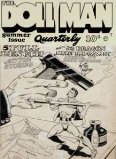 Gill Fox The Doll Man Quarterly #3 Summer Issue Cover Original Art (Quality Comics, 1942). In this case, the pen -