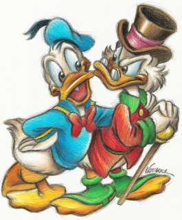 Joan Vizcarra | Uncle Scrooge & Donald Duck - Original Drawing - Joan Vizcarra - Pencil Art - Original Artwork | Catawiki