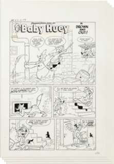 Marty Taras Paramount Animated Comics #10 Complete 5-Page Baby Huey Story "Drown and Out!" -