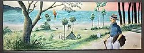 Frank Le Gall | Le Gall, Frank - Théodore Poussin - Dessin original grand format (100x35 cm) - " La promenade " | Catawiki