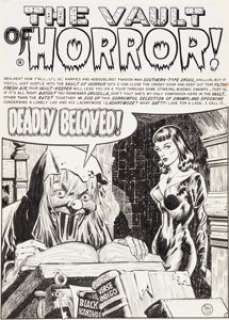 Johnny Craig Vault of Horror #39 "Deadly Beloved" Complete 8 Page Story Original Art (EC, 1954). From -
