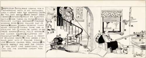 Rube Goldberg Collier‘s Weekly "The Inventions of Professor Lucifer G. Butts, A.K." Comic Strip -