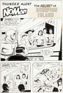 John Giunta T.H.U.N.D.E.R. Agents #9 NoMan Complete 10-Page Story Original Art (Tower, 1966). In -