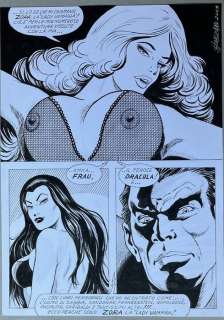 Birago Balzano | Zora La Vampira - B. Balzano - illustrazione originale Zora Frau Dracula cm. 30x42 Firmata - Page volante | Catawiki