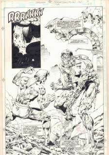 Armando Gil, Claude St. Aubin - The Frankenstein Dracula War #3 P.23 - Frankenstein Vs. Dracula Splash - 1995 Signed