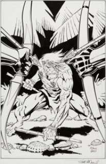 Scott McDaniel and Andy Owens Green Arrow #66 Cover Original Art (DC, 2006). Tense, dynamically composed -