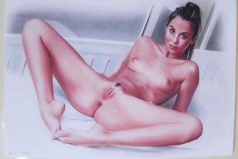 Paul Abert | Paul Abert - Original drawing (Acryl, Pastell, Kohle, Airbrush) - Pin up Art - Size: 21 x 29,6 cm. signed -unique - (2021) | Catawiki