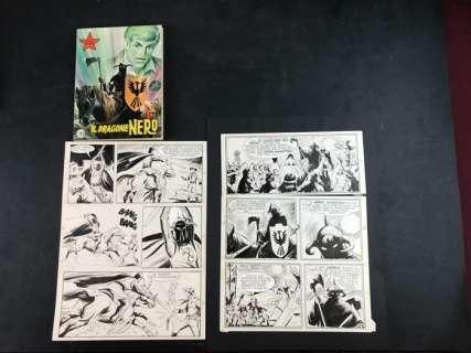 Andrea Lavezzolo, Francesco Gamba | Collana Cow-Boy n. 157 - 2x Tavole Originali "Il Piccolo Ranger: Il Dragone Nero + Albo a Stampa - Page volante - Exemplaire unique - (1974) | Catawiki