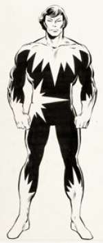 John Byrne and Joe Rubinstein Official Handbook of the Marvel Universe #8 Northstar Illustration Original Art -