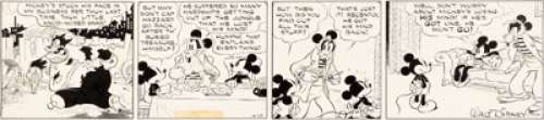 Floyd Gottfredson and Ted Thwaites (collectively as Walt Disney) Mickey Mouse Daily Comic Strip Original Art dated - | Heritage