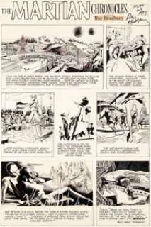 Doug Wildey and John Cassone West Magazine "The Martian Chronicles" Comic Strip signed by Ray Bradbury...