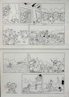 Luc Morjaeu (Studio Vandersteen) | Suske en Wiske - Originele pagina (p.15) - Tante Biotica - 35 x 49 cm. - Page volante - (2014) | Catawiki