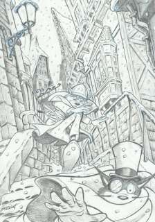 Bernat, Serrat | Bernat, Serrat - Original drawing + sketch drawing - Sherlock Holmes and Moriarty - Persecution! | Catawiki