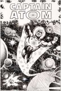  - Jim Starlin and Al Milgrom (as Gemini) Charlton Bullseye #2 Captain Atom Center Spread Pin-Up Original Art (CPL Ga...