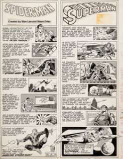 Frank Miller Marvel Treasury Edition #28 "Superman and Spider-Man" Inside Front Cover Illustration Original Art (M... | Heritage