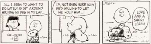 Charles Schulz Peanuts Daily Comic Strip Charlie Brown and Snoopy Original Art dated 10-25-89 (United Feature Synd... | Heritage