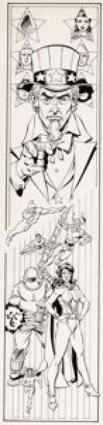  - George Pérez and Karl Kesel History of the DC Universe #1 Page 48 Illustration Freedom Fighters Original Art (DC,...