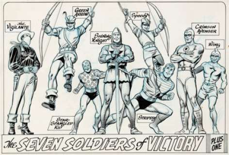 Murphy Anderson Justice League of America #76 "Seven Soldiers of Victory (Plus One)" Pin-Up Illustration Original ... | Heritage