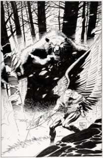  - Lee Weeks Hawkman #14 Cover Original Art (DC, 1994)....