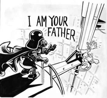 Tony Fernandez | Uncle Scrooge and Donald Duck Inspired by "Star Wars: Episode V - The Empire Strikes Back" (1980) - Original Drawing - Tony Fernandez Signed - Original Artwork | Catawiki