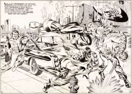 Jim Steranko and Joe Sinnott Captain America #111 Double-Splash Page 12-13 Original Art (Marvel, 1969)....