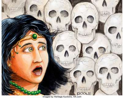 Original Art Magic: The Gathering: Limited Edition (Alpha) "Fear" Card Painting by Mark Poole - | Heritage