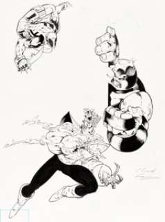 Joe Madureira and Mark Farmer Deadpool: The Circle Chase #2 Cover Original Art (Marvel,1993)....