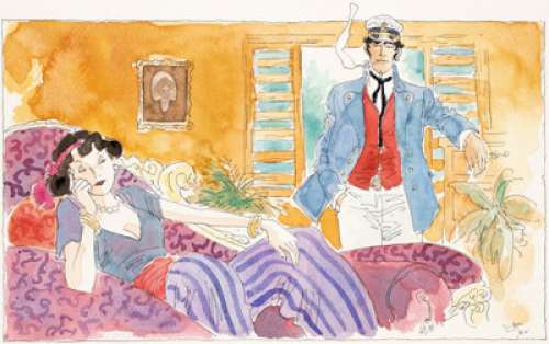 Ruben Pellejero Corto Maltese Le jour de Tarowean, Les Charmes du Divan Illustration Originale (2020). Charmes et -