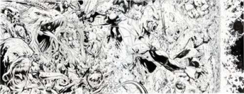 Billy Tan and Alex Sinclair - Green Lantern Annual #3 Splash Page Original Art Group of 7 (DC, 2015).