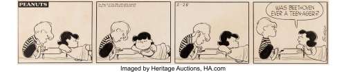 Charles Schulz | Peanuts Daily Comic Strip Original Art dated 2-28-58 (United Feature Syndicate, 1958). | Heritage
