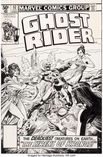 Bob Budiansky and Al Milgrom - Ghost Rider #52 Cover Original Art (Marvel, 1981).