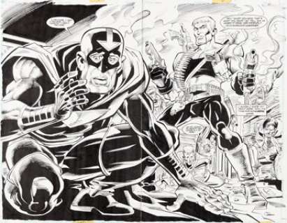 Joe Staton and Joe Rubinstein Guy Gardner Reborn #1 Double Splash Page 28-29 Original Art (D...