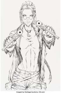 Michael Turner and Joe Weems Tomb Raider / Witchblade #1 Splash Page 3 Original Art (Top Cow, 1997)....