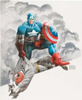 Eduardo Risso - Captain America vs. The Red Skull Illustration Originale (2009). Eduardo Risso Captain America vs. The Red Skull Original Art Illustration (2009).