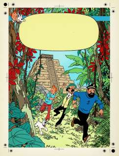 Hergé (Studios) | Tintin et les Picaros, bleu de coloriage et son film noir pour la couverture de l’album. | Septimus