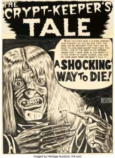 Feldstein, Al - Al Feldstein Tales from the Crypt #21 "A Shocking Way to Die" Complete 8-Page Story Original Art (EC, 1951)....