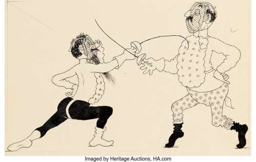 Albert Dubout Messieurs les Ronds-de-Cuir Original Illustration (1949)....