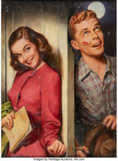Altson, Louise - Louise Altson Junior Miss #35 Cover Painting Original Art (Timely, 1949)....