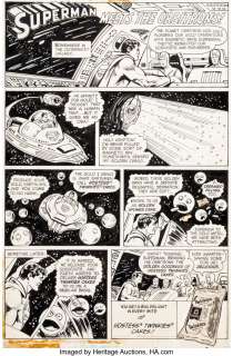 Swan, Curt - Curt Swan and Tex Blaisdell Hostess Twinkies Ad Complete 1-Page Story "Superman Meets the Orbitrons!" Original Art...