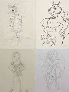 Tim Vigil | 8 Pencil & Ink drawings - Original drawings by Tim ’Faust’ Vigil - Exemplaire unique | Catawiki