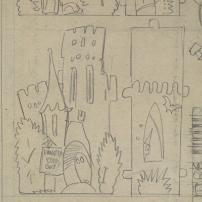 Carlson- Original Puzzle Page Pencil Sketch | Russ Cochran