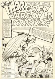 Kirby, Jack | Jack Kirby and Chic Stone Journey into Mystery #107 Splash Page 1 Grey Gargoyle Original Art (Marvel, 1964).... | Heritage