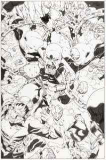 Walker, Brad - Brad Walker and Andrew Hennessy The Thanos Imperative: Ignition #1 Variant Cover Original Art (Marvel, 2010)....