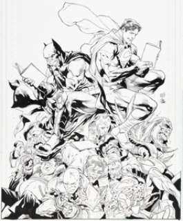 Reis, Ivan - Ivan Reis and Joe Prado DC Essentials Graphic Novels and Chronology Cover Original Art (DC, 2016)....
