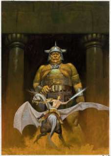 Segrelles, Vicente - Vicente Segrelles The Winged Warrior and the Temple Guardian, Ere Comprimée #17 Cover Original Art (Campus Edition...