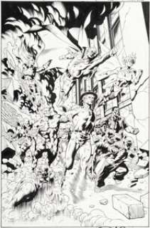 Dale Eaglesham and Art Thibert - Justice Society of America #1 Splash Page 1 Original Art (DC, 2007)....