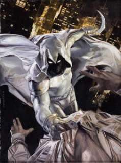 David Palumbo - 2020 Marvel Masterpieces #28 "Moon Knight" Trading Card Original Art (Upper Deck/Marvel, 2020)....