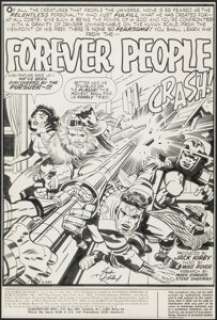 Jack Kirby and Mike Royer - The Forever People #11 Splash Page 1 Original Art (DC, 1972)....