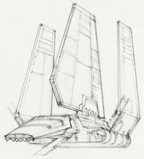 Fred Blanchard | Star Wars: Heir to the Empire Imperial Lambda-Class Shuttle and Tie Fighter Model Concept Sheet Group of 3 (c. 1995). (Total: 3 Original Art) | Heritage