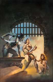 Boris Vallejo - Deathstalker III: The Warriors from Hell Movie Poster Painting Original Art (Concorde Pictures, 1988). (Total: 2 Items)